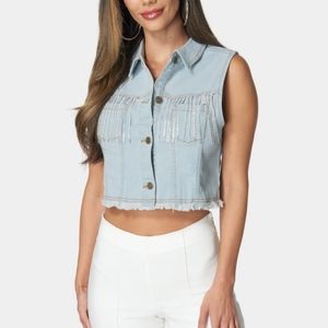 Bebe The Cropped Trucker Vest